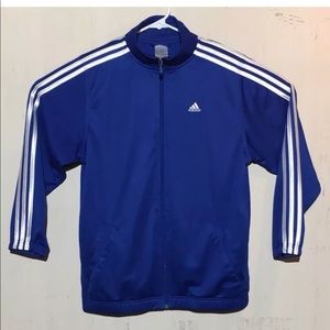 ADIDAS FULL ZIP BLUE/WHITE TRACK JACKET MENS L